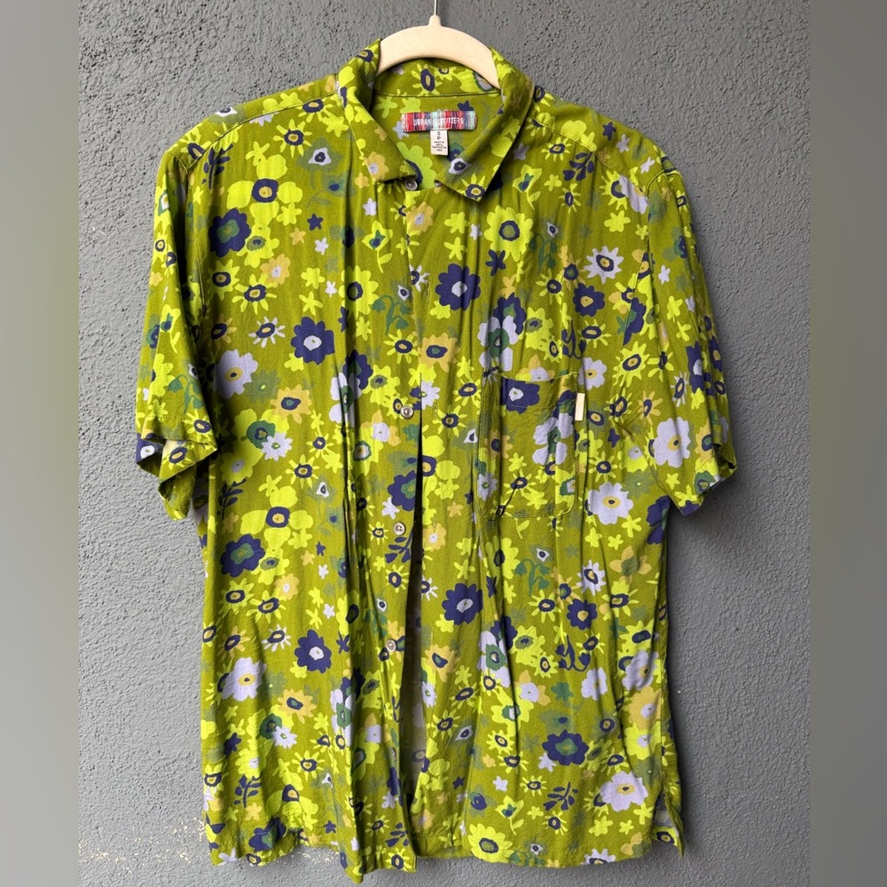 Floral Green Short Sleeve Shirt